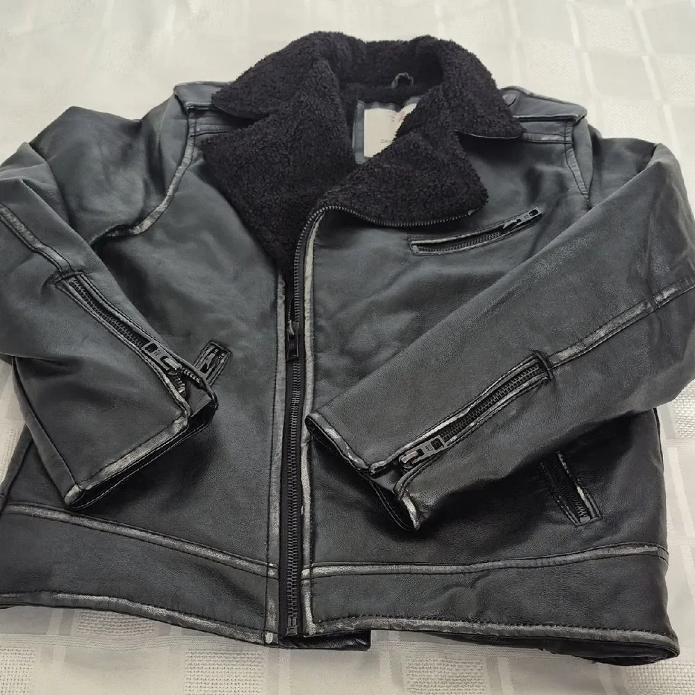 Zara Black Kids Faux Leather with Gray Hat - Picture 16 of 16